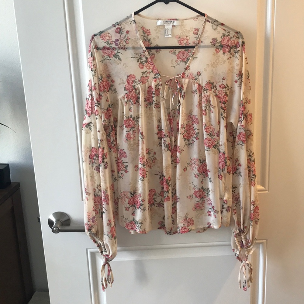 Sheer floral blouse